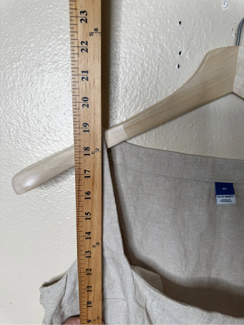 Old Navy Shirt Women's Medium Beige Square Neck Linen-Blend Tank Top NWT - Picture 4 of 6